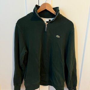 Lacoste Men's Green Quarter-Zip Sweater